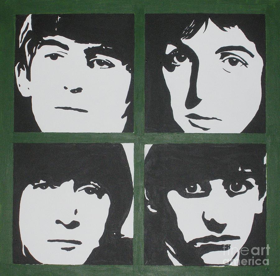 Green Beatles Painting by Kenneth Regan