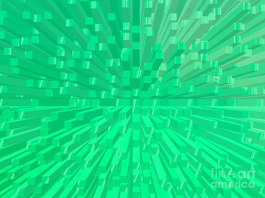 Abstract Digital Art - Green extrude abstract background #1 by Ammar Mas-oo-di
