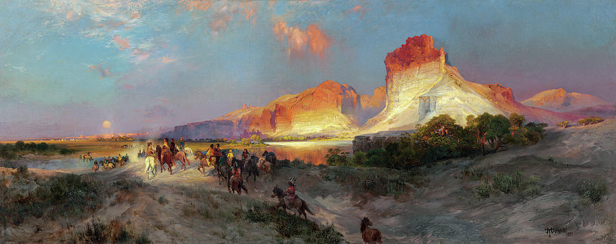 Thomas Moran Painting - Green River Cliffs Wyoming #1 by Thomas Moran