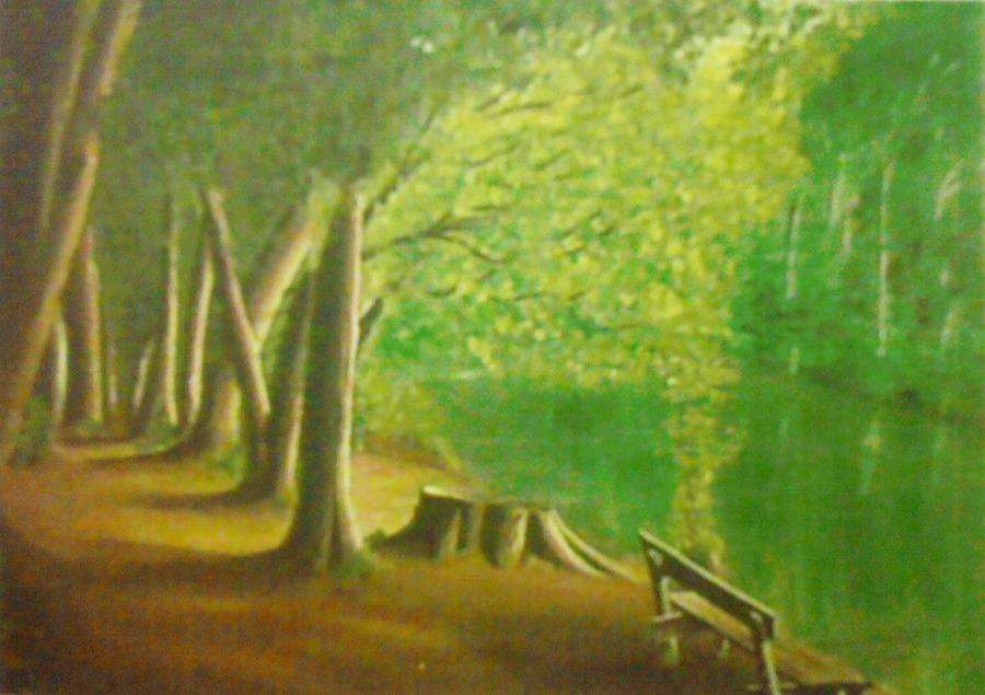 Bifa Painting - Green River #1 by Yegonizer Art