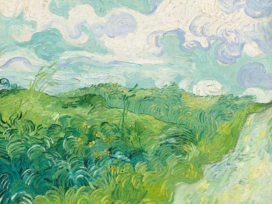 Green Wheat Fields   Auvers Painting by Vincent Van Gogh