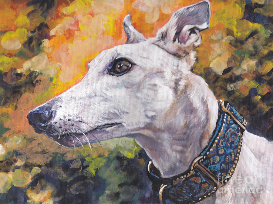 Greyhound Portrait #1 Painting by Lee Ann Shepard