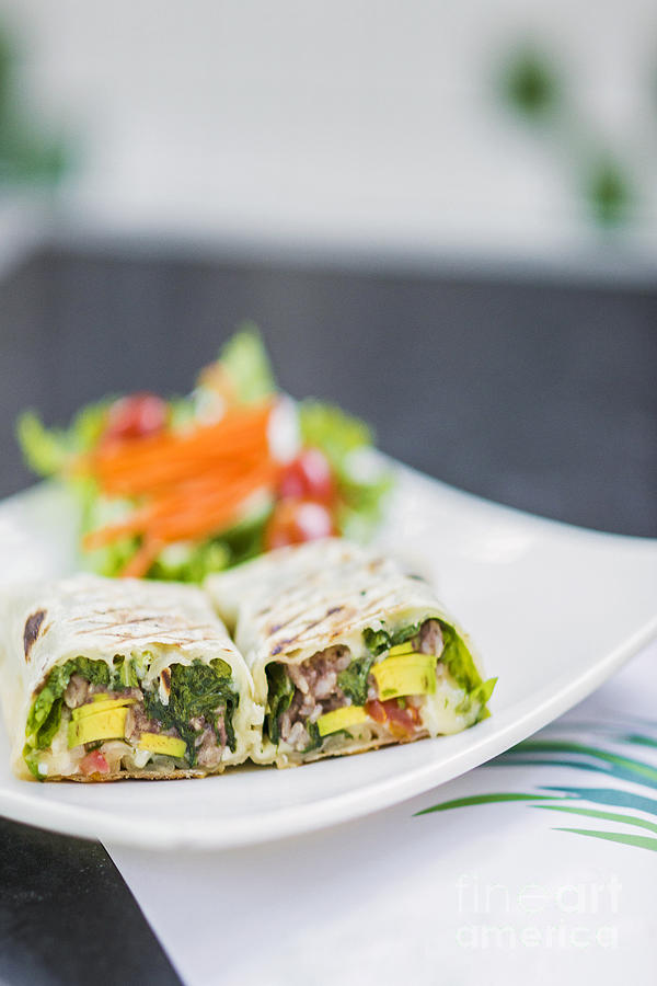 Grilled Vegetable And Salad Wrap #1 Photograph by JM Travel Photography