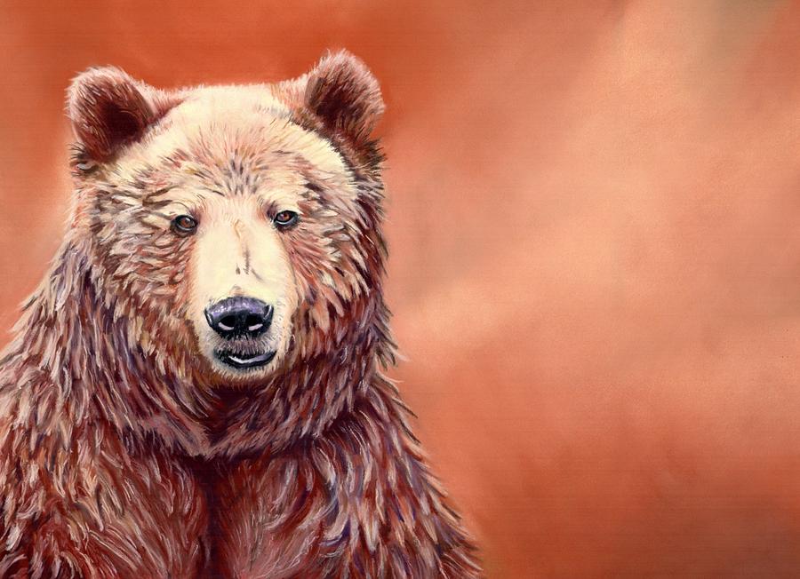Wildlife Painting - Grizzly Portrait #1 by Tammy Crawford