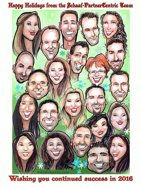 Group Caricature #1 Digital Art by Kevin Middleton