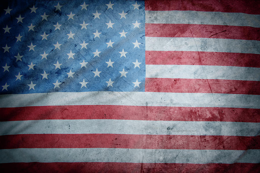 Grunge USA flag 2 Photograph by Les Cunliffe