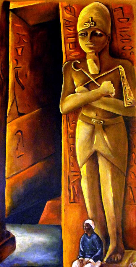 Pharaoh Painting - Guardian Of The Tomb by Carmen Cordova Pharaoh Painting - Guardian Of The Tomb by Carmen Cordova