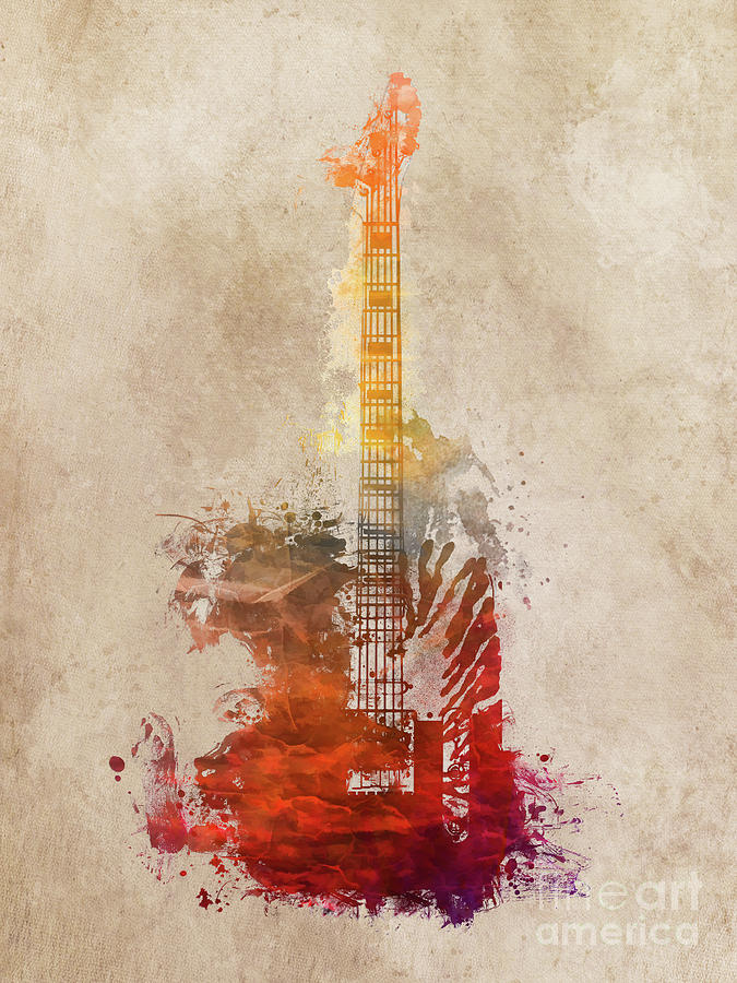 Guitar music instrument #1 Digital Art by Justyna Jaszke JBJart