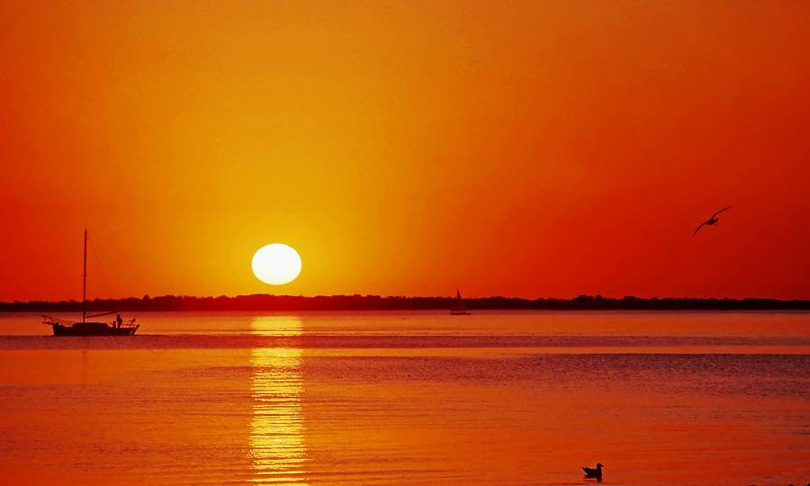 Gulf of Mexico sunset Photograph by Bill Jonscher