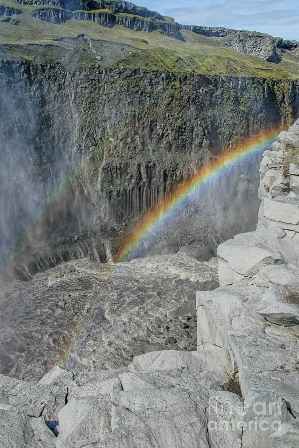 Gullfoss waterfall rainbow Photograph by Patricia Hofmeester