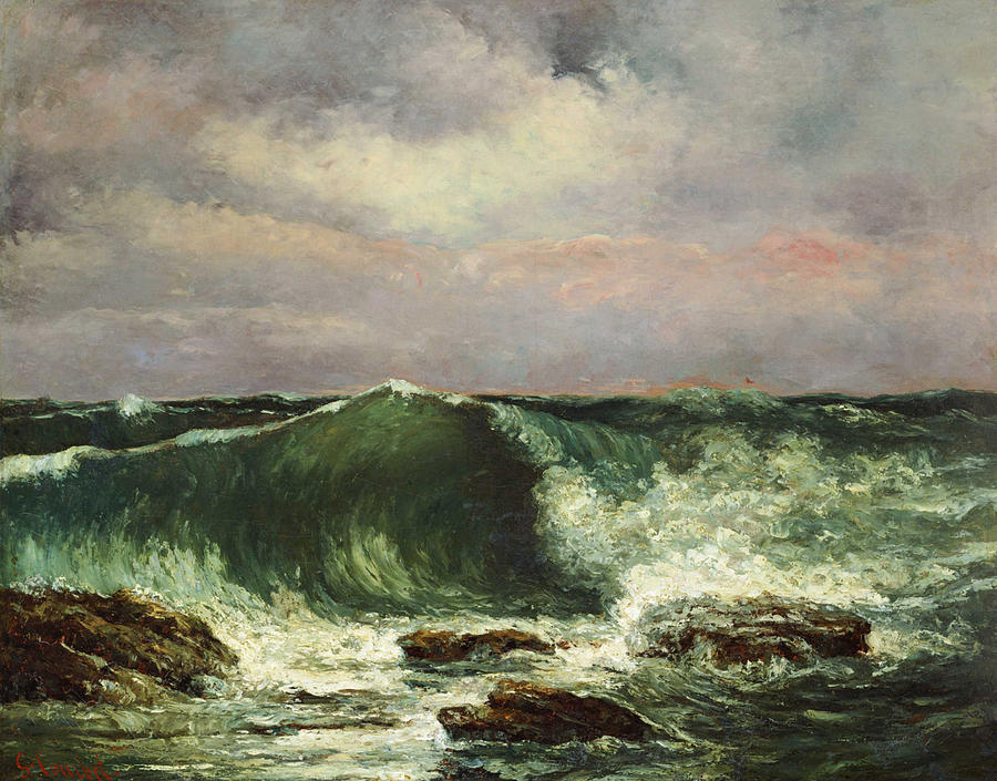 Gustave Courbet The Waves #1 Painting by MotionAge Designs