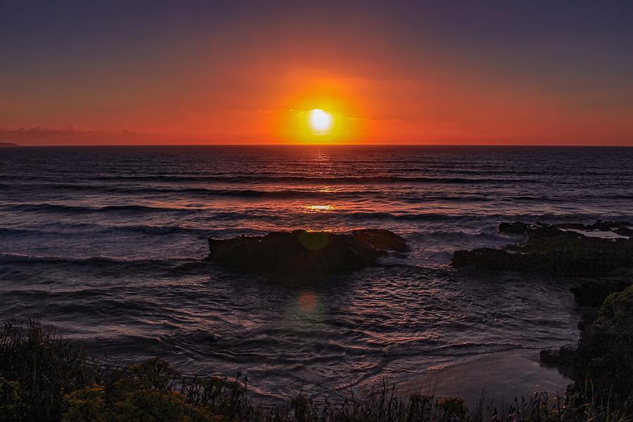 Sunset Photograph - Gwithian beach sunset  #1 by Claire Whatley