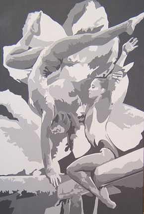 Sports Painting - Gymnast-Sold by Michael James Toomy Sports Painting - Gymnast-Sold by Michael James Toomy