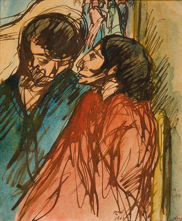Gypsy Couple, from 1904 Drawing by Isidre Nonell