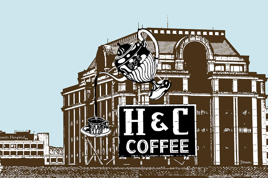 H and C Coffee Sign Roanoke Virginia #1 Photograph by Teresa Mucha