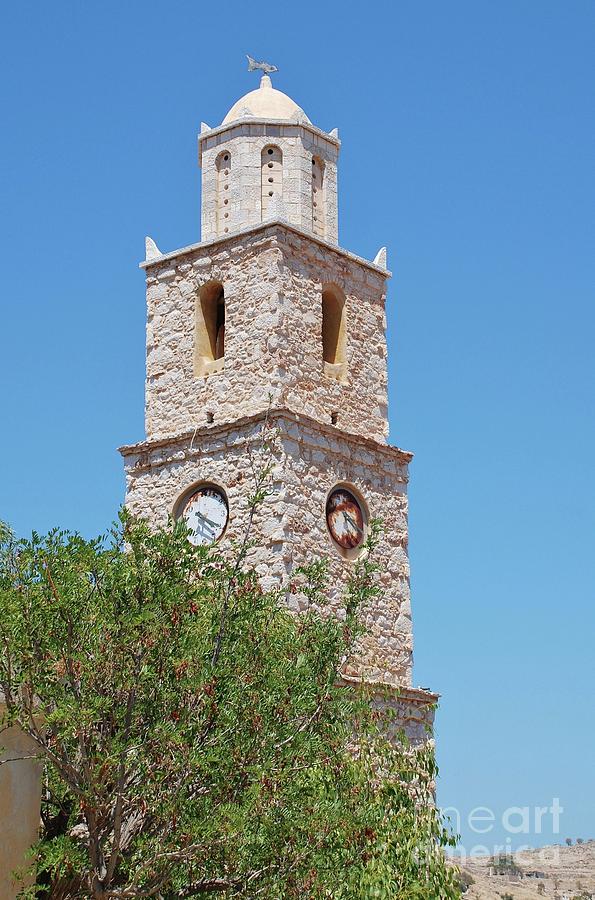 Halki clock tower #1 Photograph by David Fowler