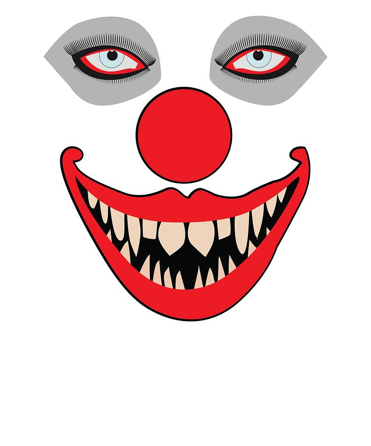drawings of evil clown faces