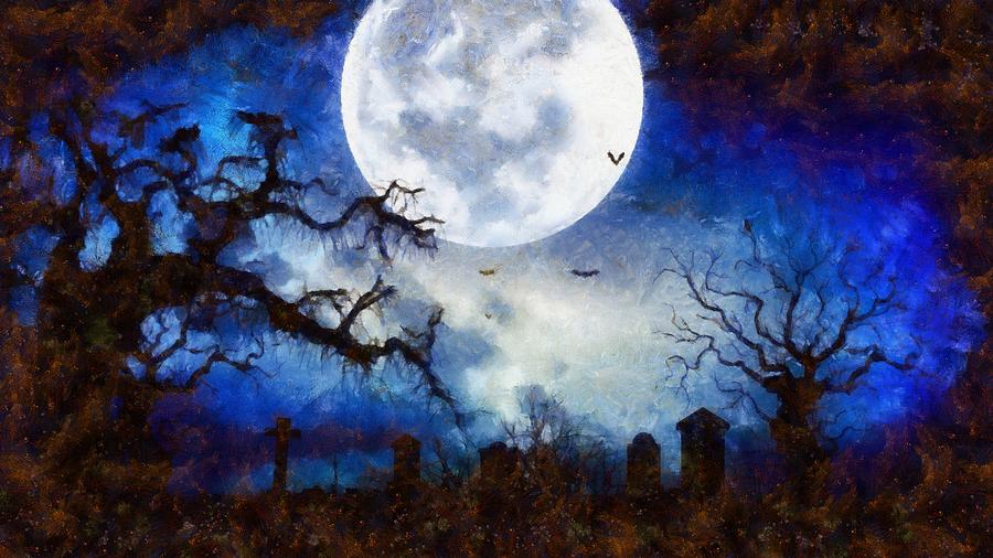 Fantasy Painting - Halloween Horror Night #1 by Esoterica Art Agency