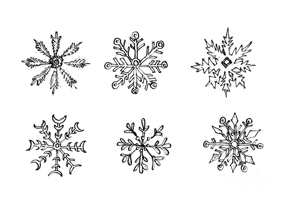 snow flake drawing