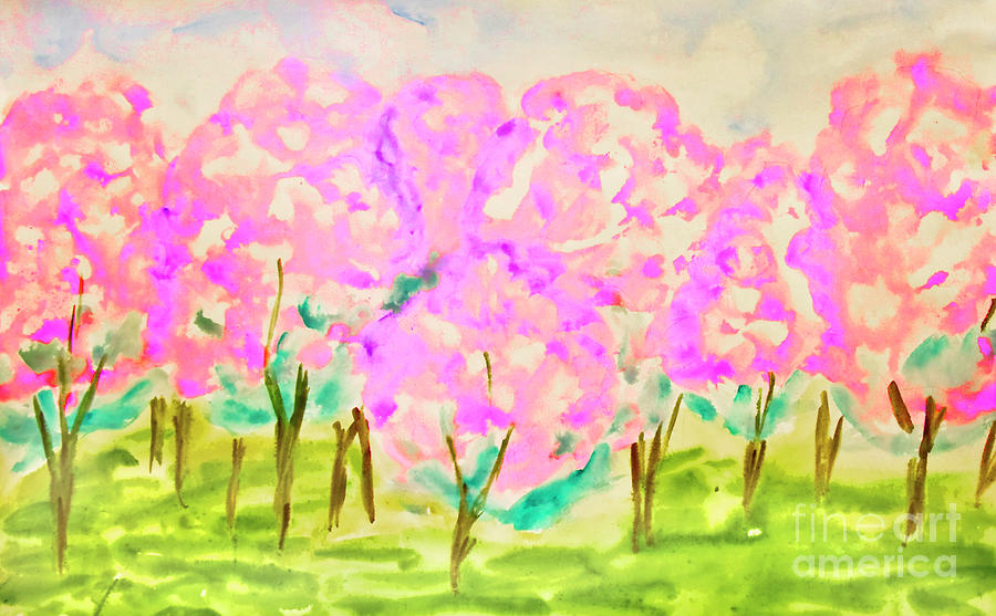Hand painted picture, spring garden #1 Painting by Irina Afonskaya