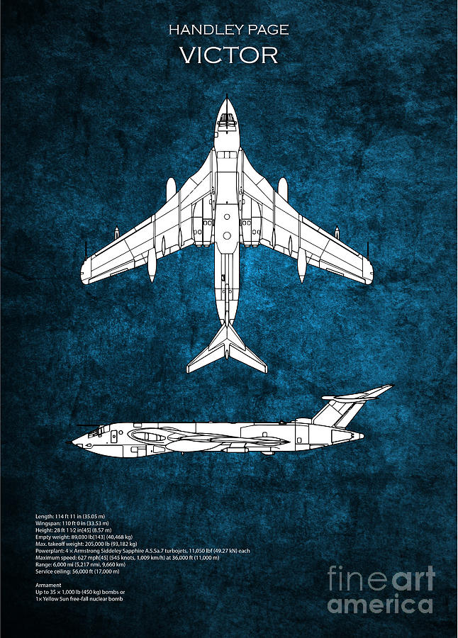 Handley Page Victor Blueprint #2 Digital Art by Airpower Art