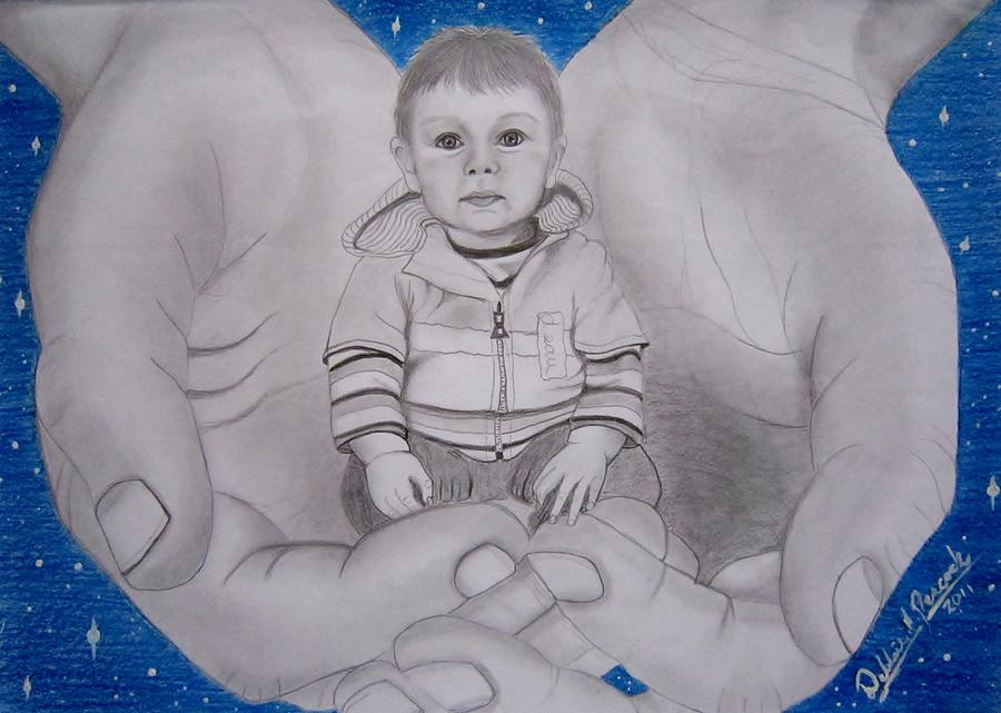 Portrait Drawing - Hands Of Hope #1 by Deborah Peacock