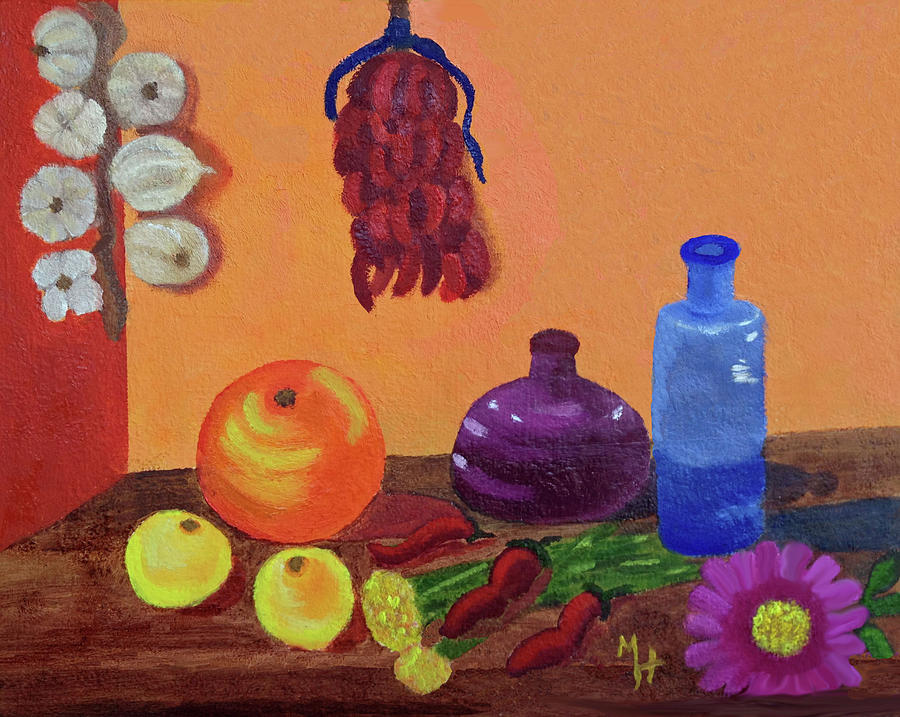 Lemon Painting - Hanging Around With Spices by Margaret Harmon