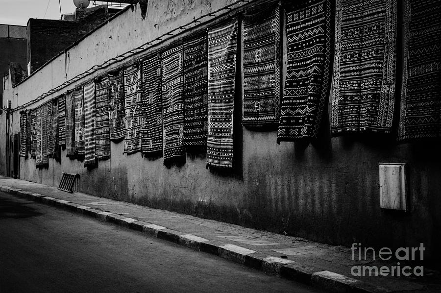 Pattern Photograph - Hanging Rugs, Morocco #1 by Janan Yakula