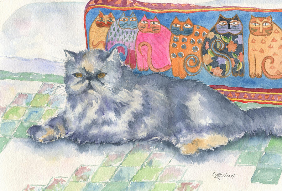 Cat Painting - Hannah #1 by Marsha Elliott