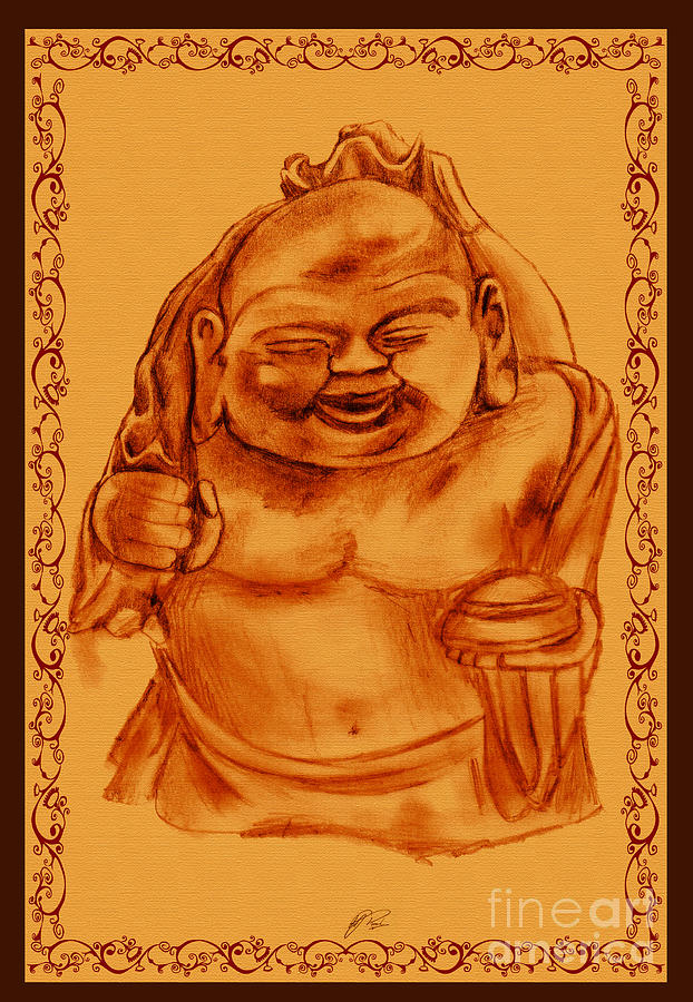 Happy Buddha Art Print  Good Postage