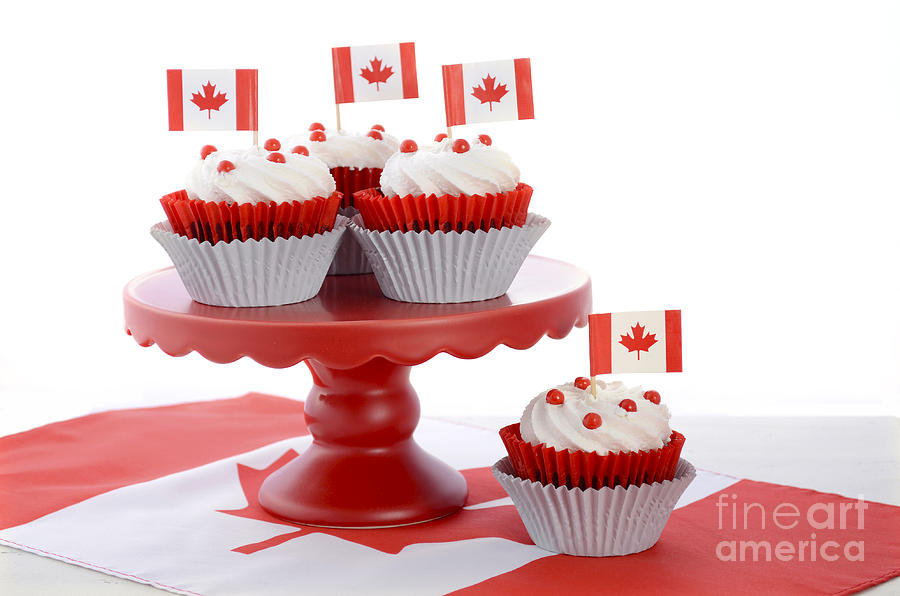 Happy Canada Day Cupcakes #1 Photograph by Milleflore Images