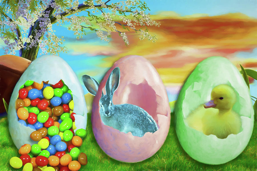 Happy Easter #1 Digital Art by John Haldane