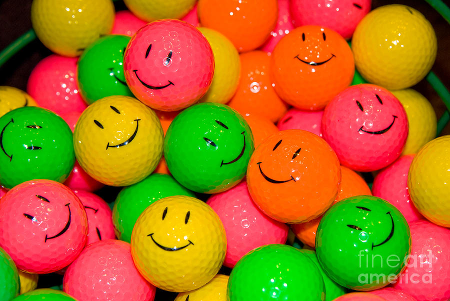 Happy Face Golf balls #1 Photograph by Anthony Totah