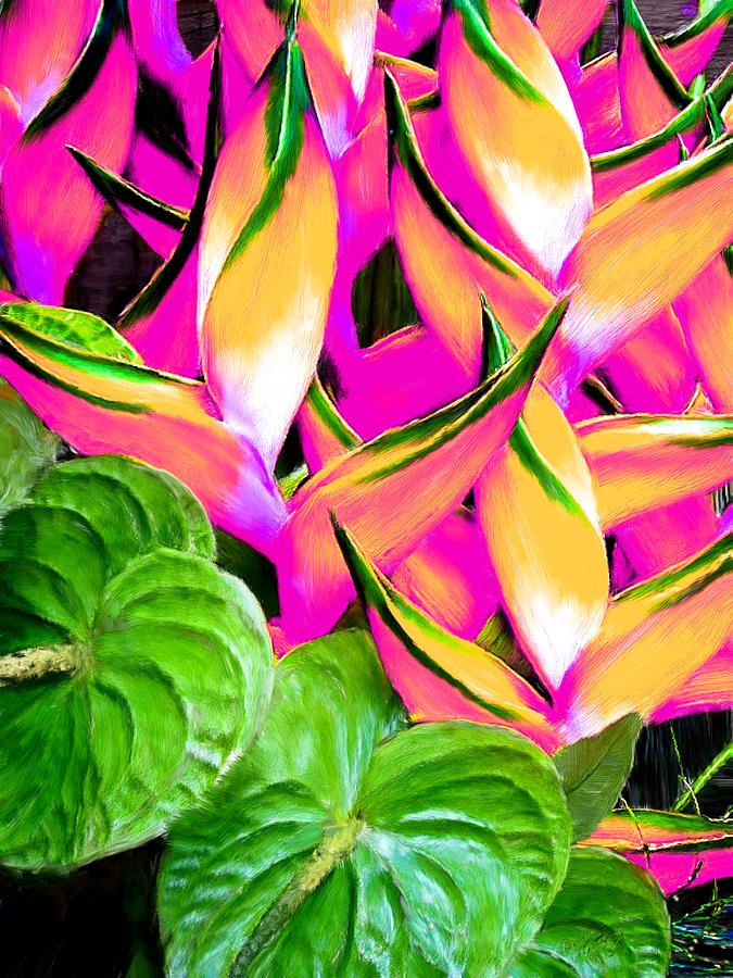 Happy Heliconia #6 Painting by Bruce Nutting