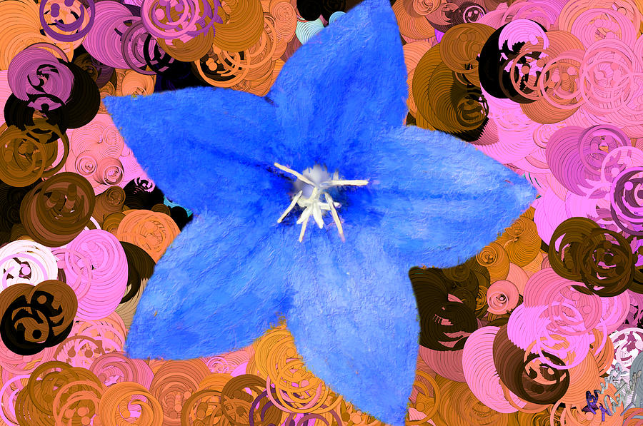 Happy Solitary Blue Flower #1 Painting by Bruce Nutting