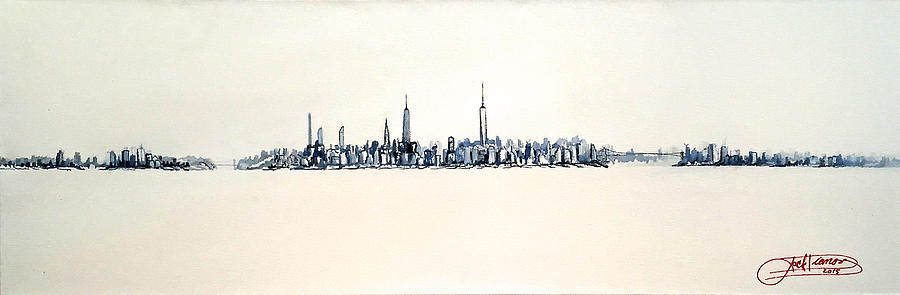 Empire State Building Painting - Harbor View #2 by Jack Diamond