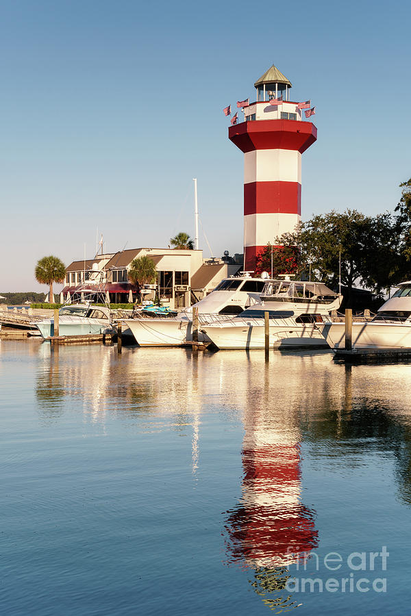 Harbour Town Lighthouse in Reflection, Hilton Head Island, South #1 Photograph by Dawna Moore Photography