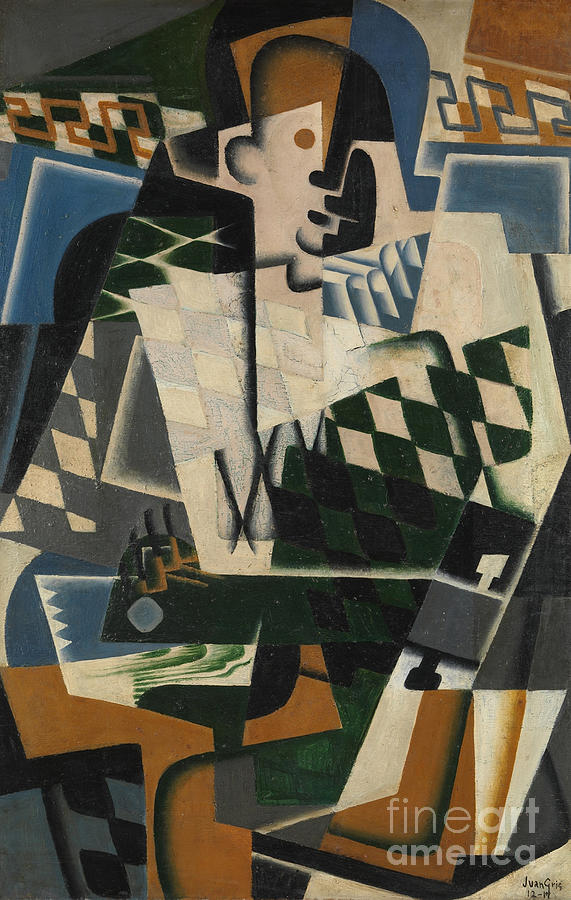 Harlequin with a Guitar, 1917 Painting by Juan Gris