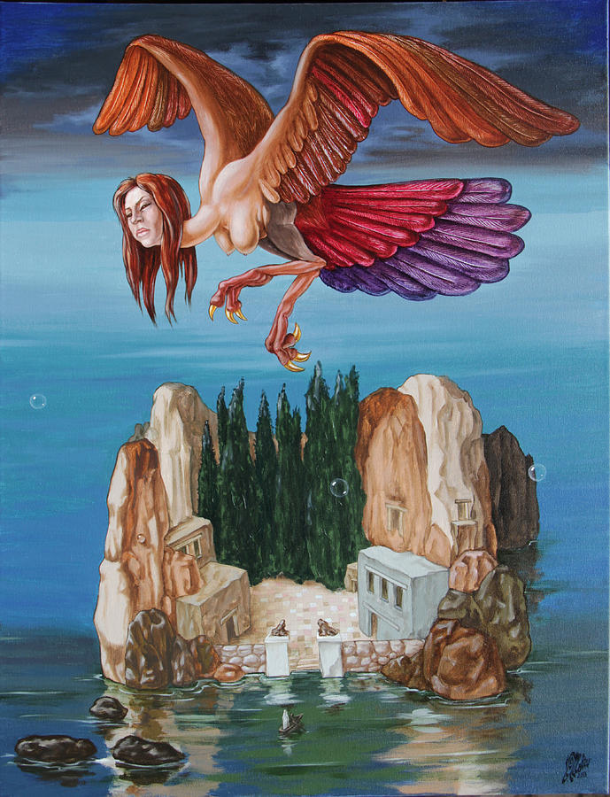 Harpy from the Island of the Dead Painting by Victor Molev