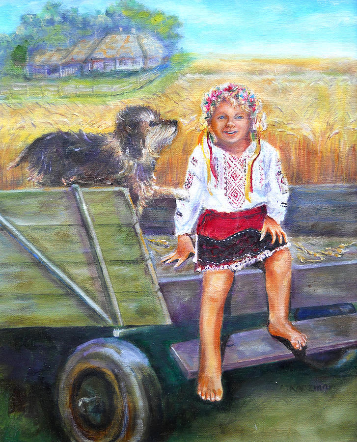 Harvest in Ukraine Painting by Olga Kaczmar