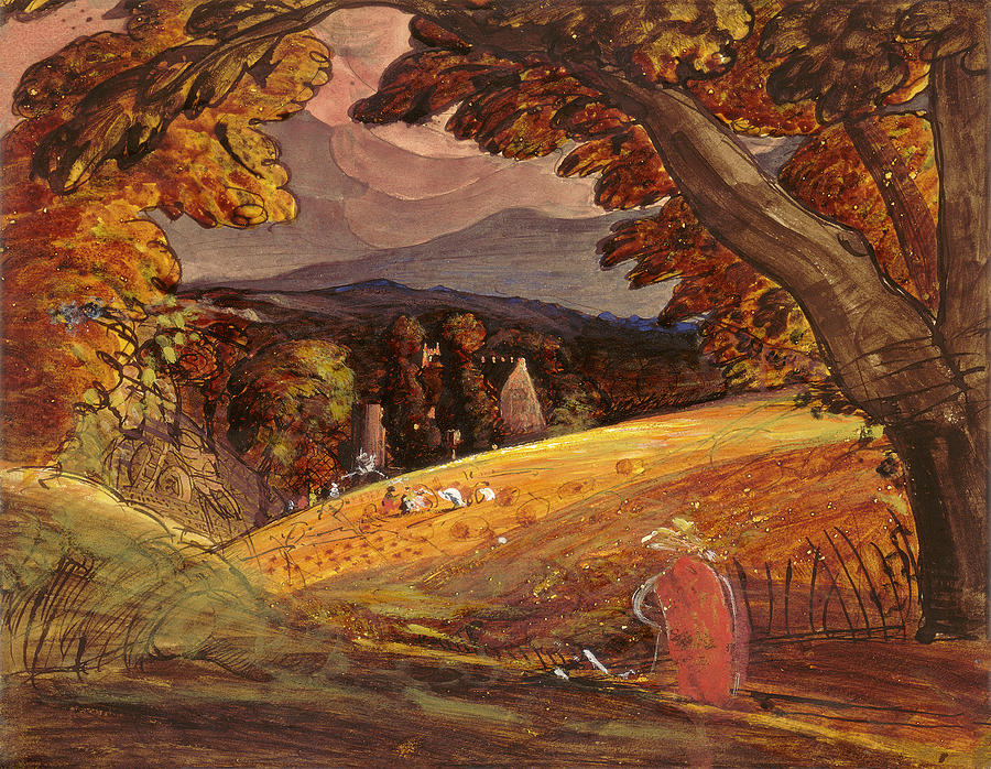  Harvesters by Firelight #1 Painting by Samuel Palmer