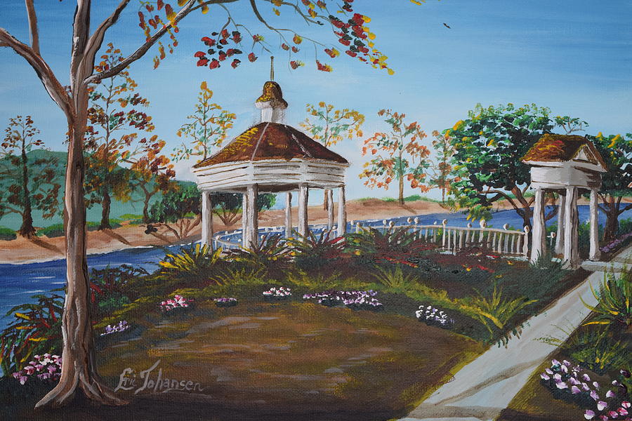 Harveston Lake Gazebo #1 Painting by Eric Johansen - Pixels