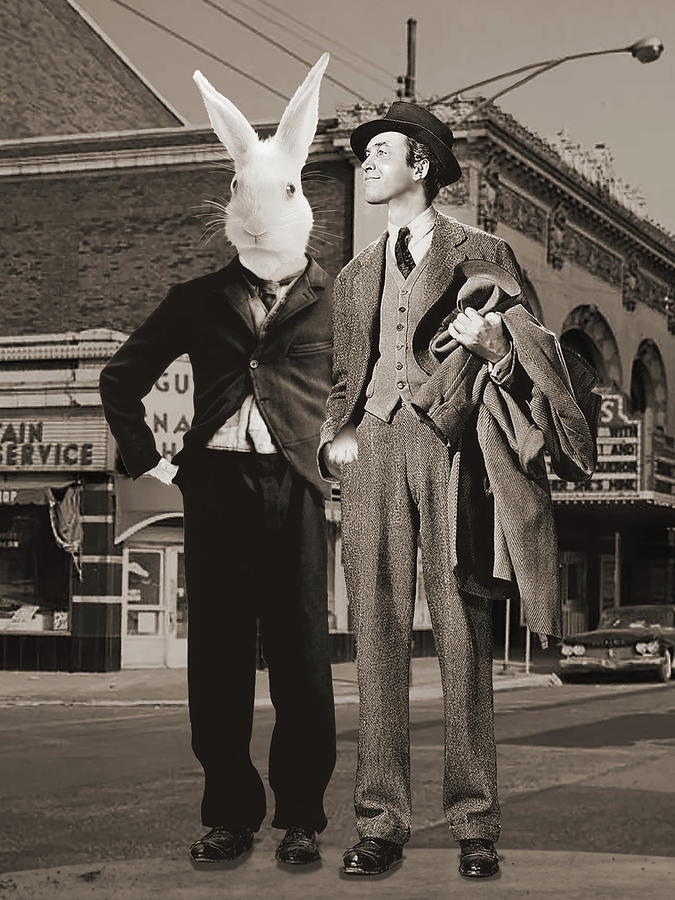 Jimmy Stewart Digital Art - Walking With Harvey by M Spadecaller