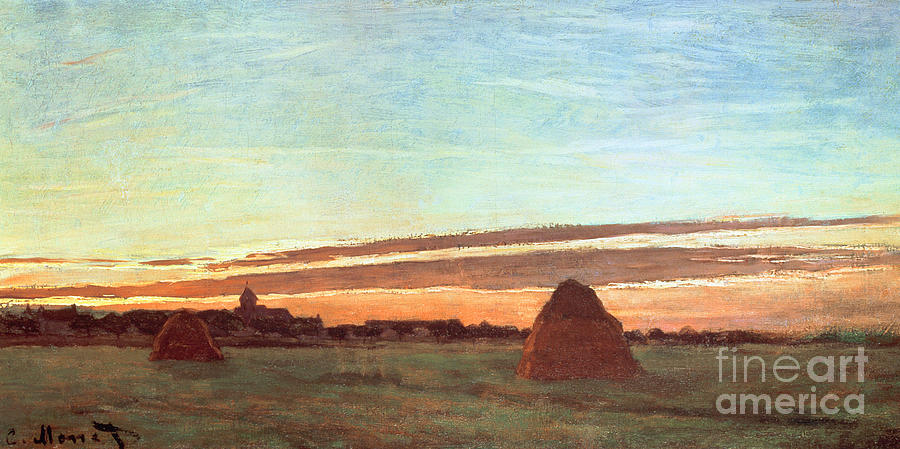 Haystacks at Chailly Painting by Claude Monet
