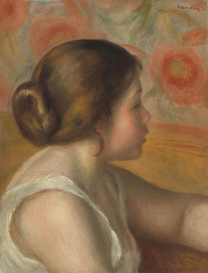 Head Of A Young Girl #1 Painting by Auguste Renoir
