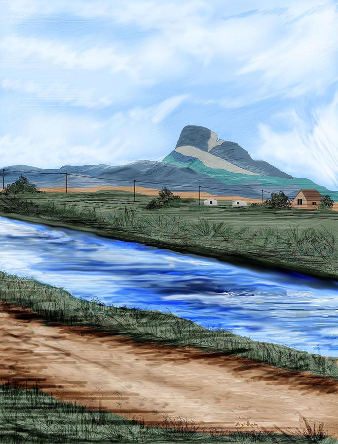 Heart Mountain And The Canal Painting