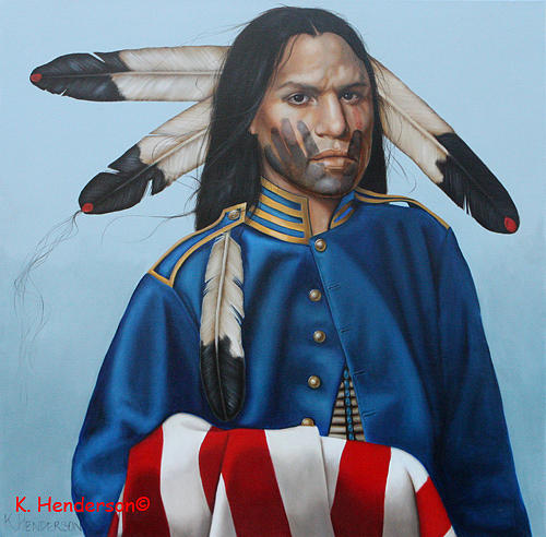 American Indian Painting - Heart of Courage by K Henderson