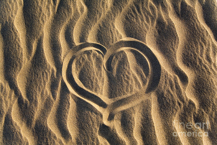 Summer Photograph - Heart on sand #1 by Kati Finell