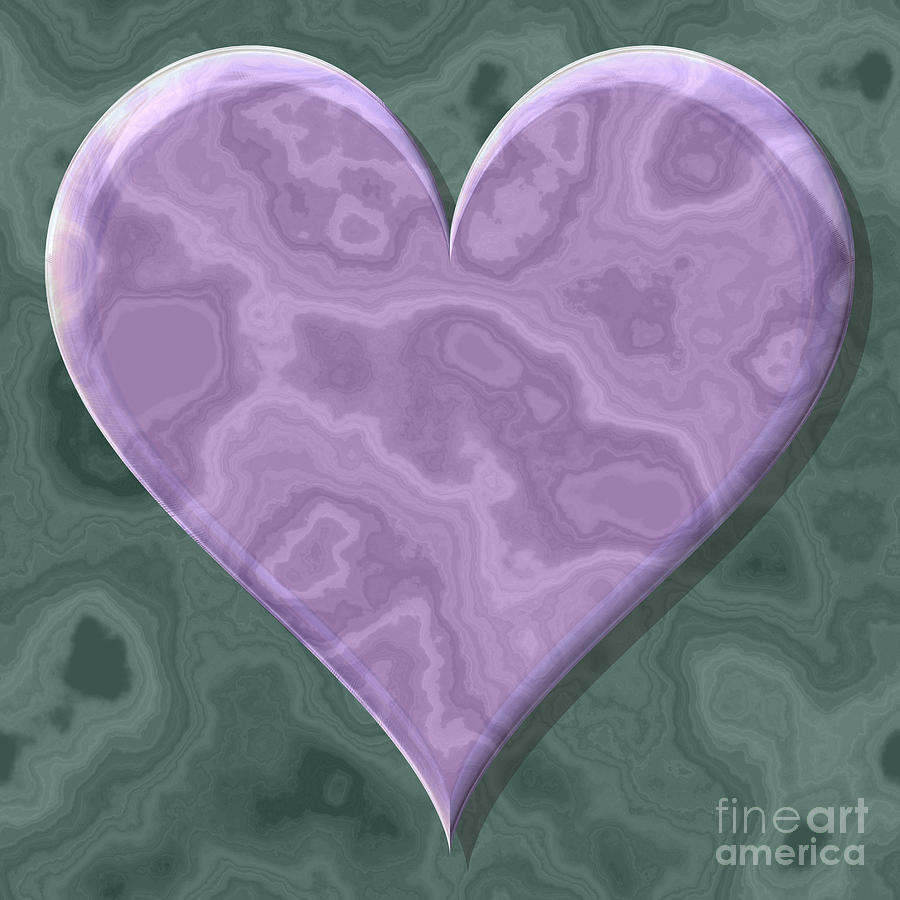 Heart Shape Frame With Seamless Generated Texture Digital Art