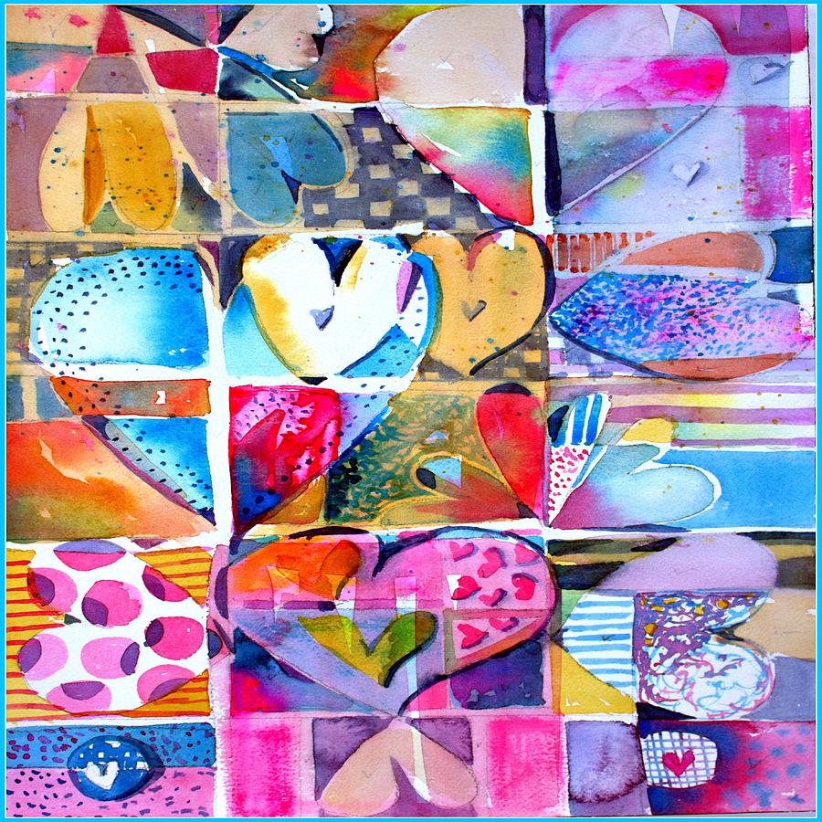 Abstract Painting - Heart Throbs #2 by Mindy Newman